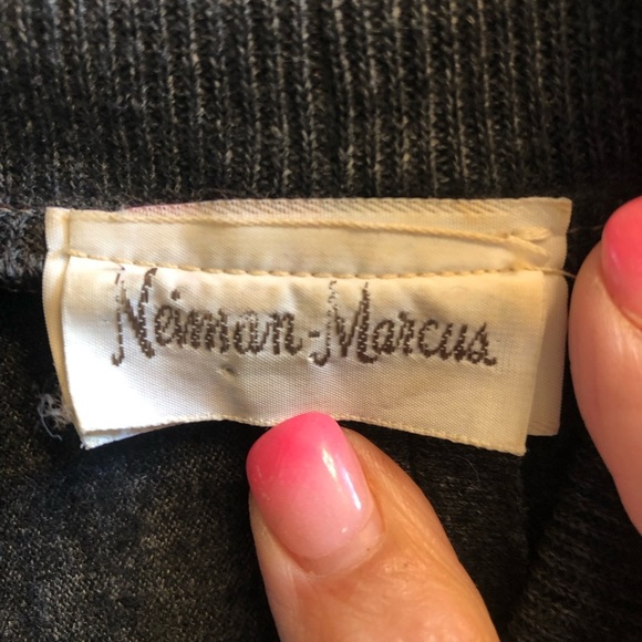 1970s Neumann-Marcus Faux Wrap Dress Gray - Picture 3 of 14